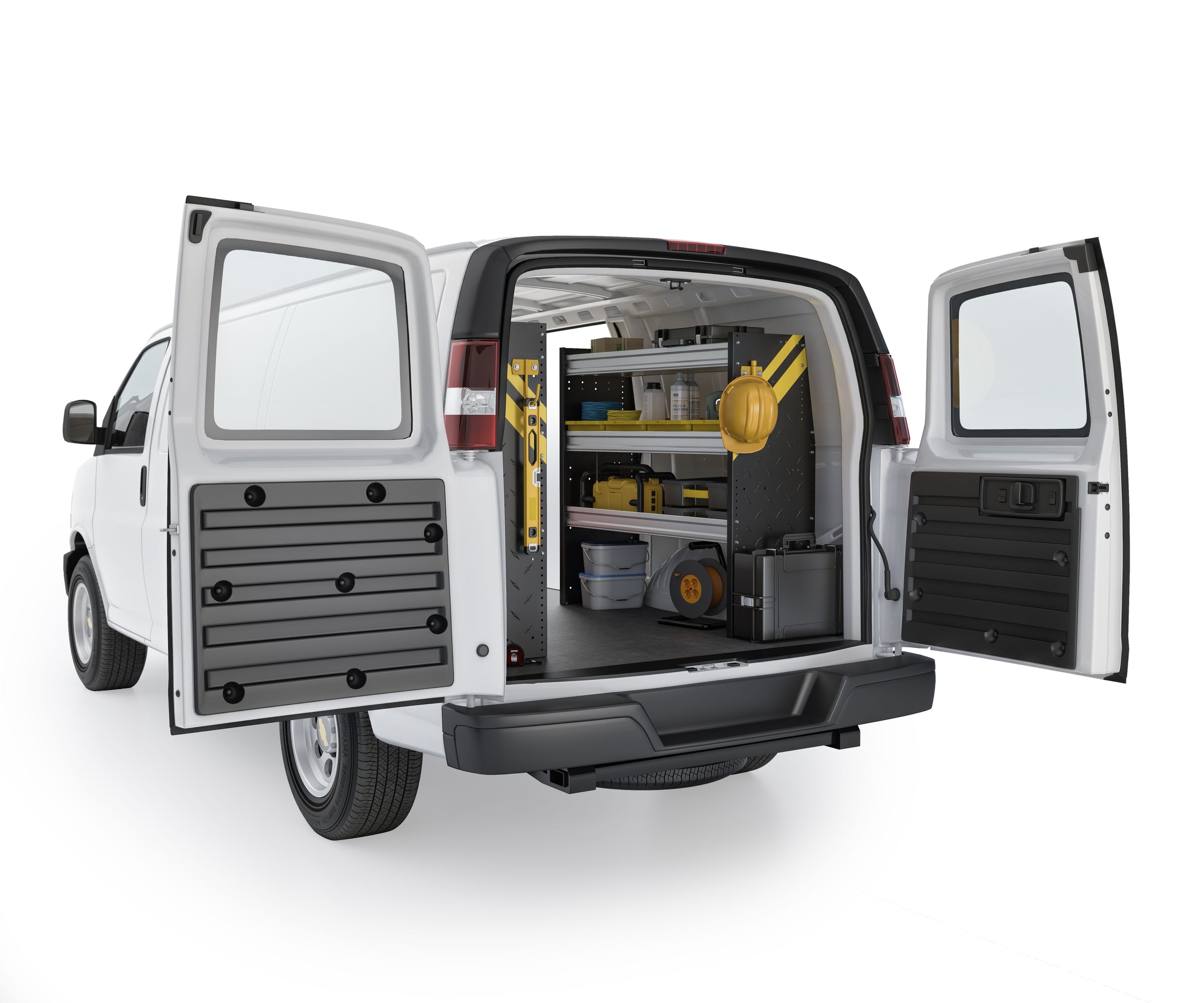 Mobile Service & Plumbing Van Shelving Package, Chevrolet Express, 135” WB – GSR-16