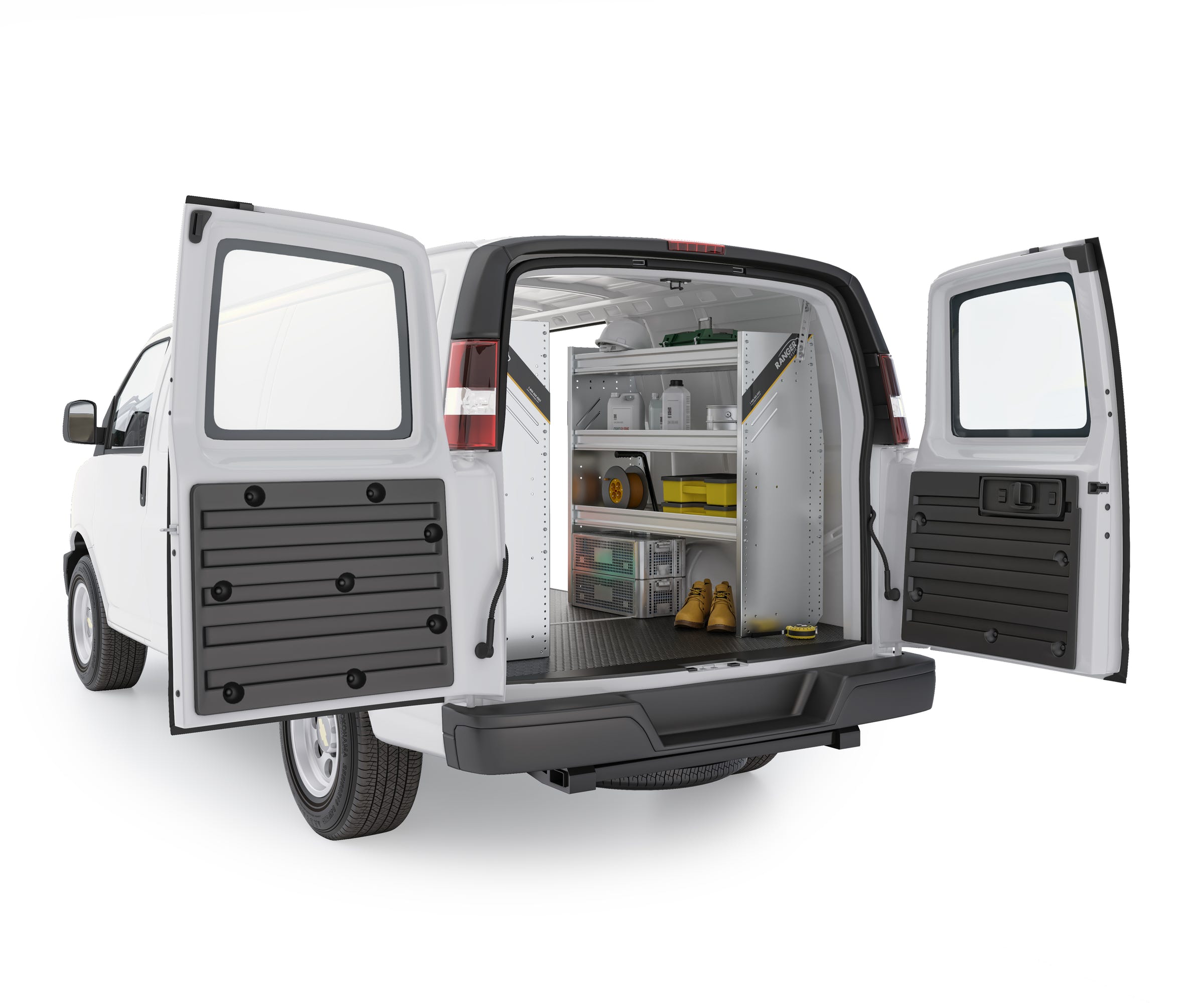 Aluminum Van Shelving Package, Chevrolet Express, 135” WB – GSR-27