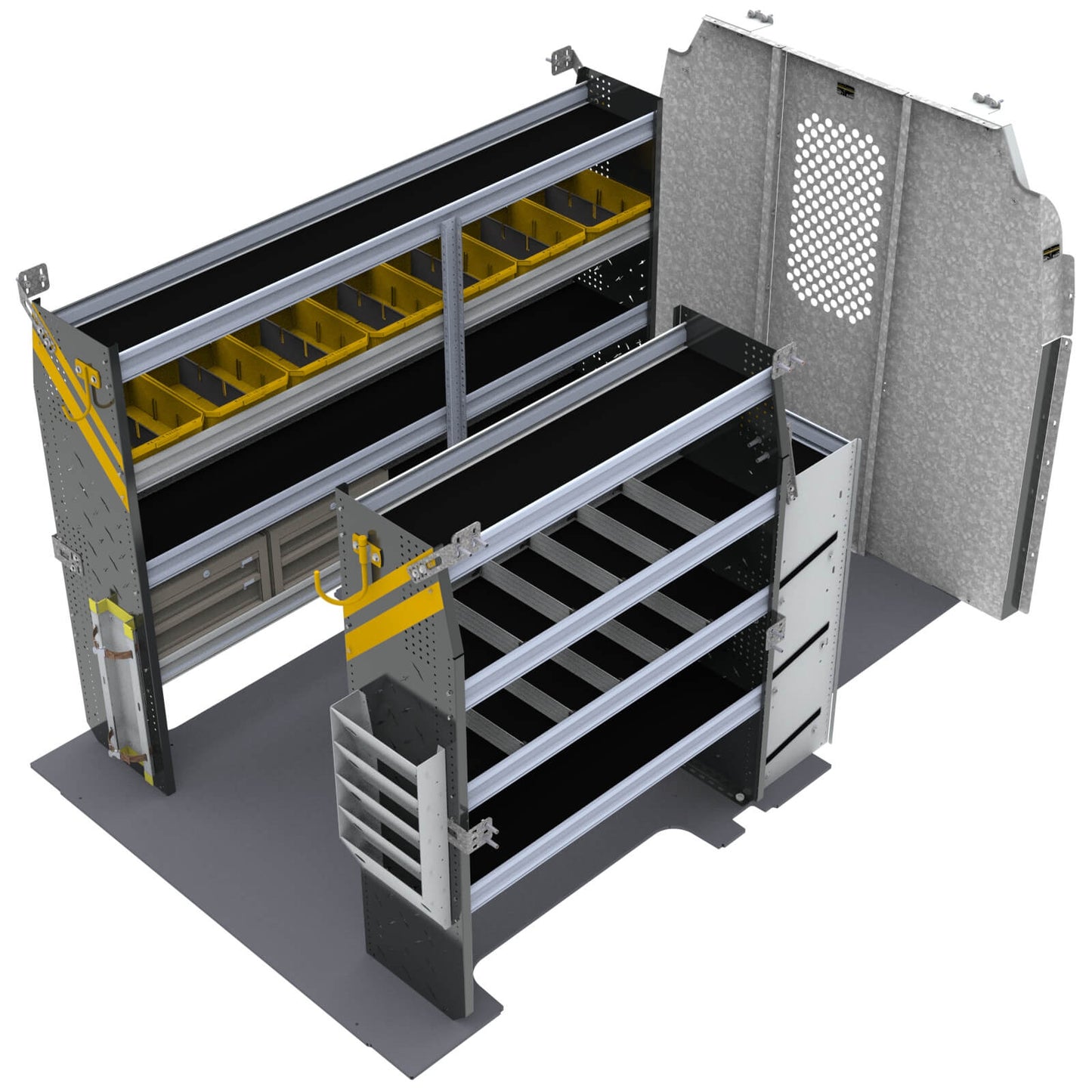 HVAC Van Shelving Package, Ford Transit Med Roof, 130” WB – FTR-12
