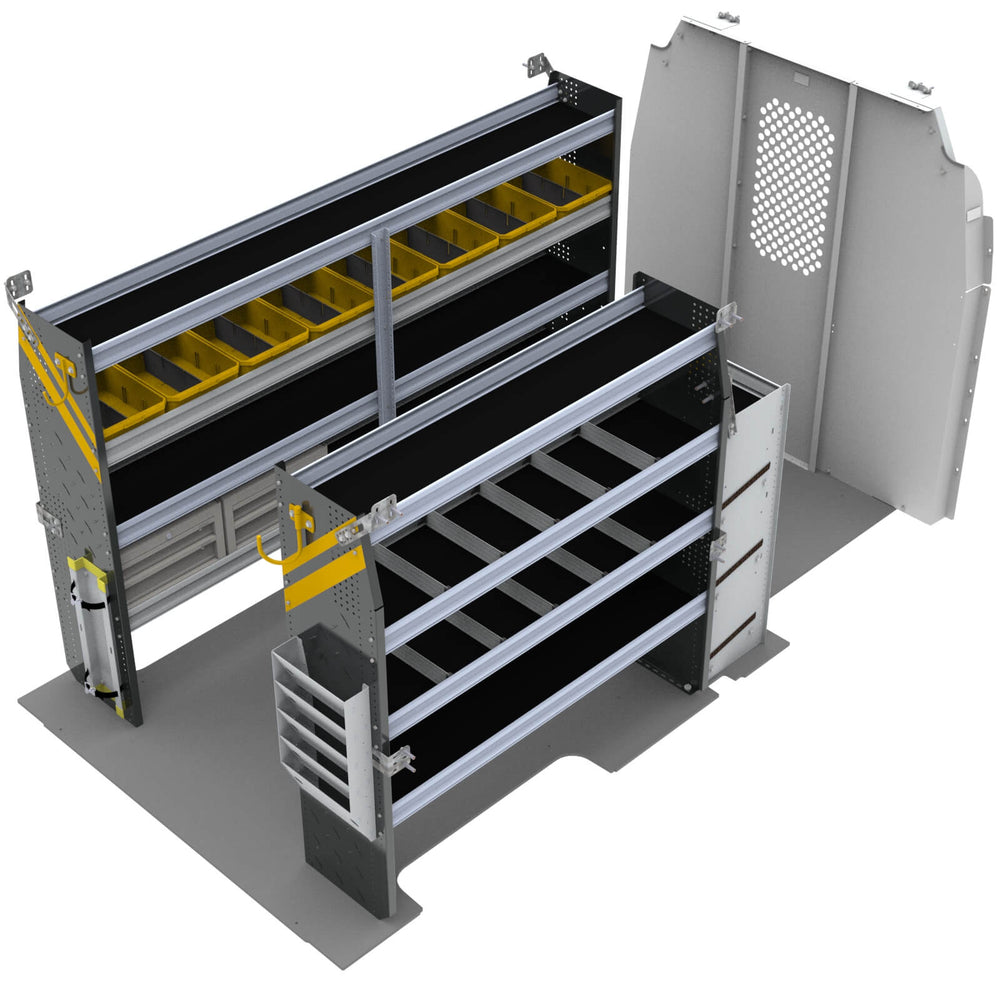 HVAC Van Shelving Package, Ford Transit Med Roof, 148” WB – FTM-12