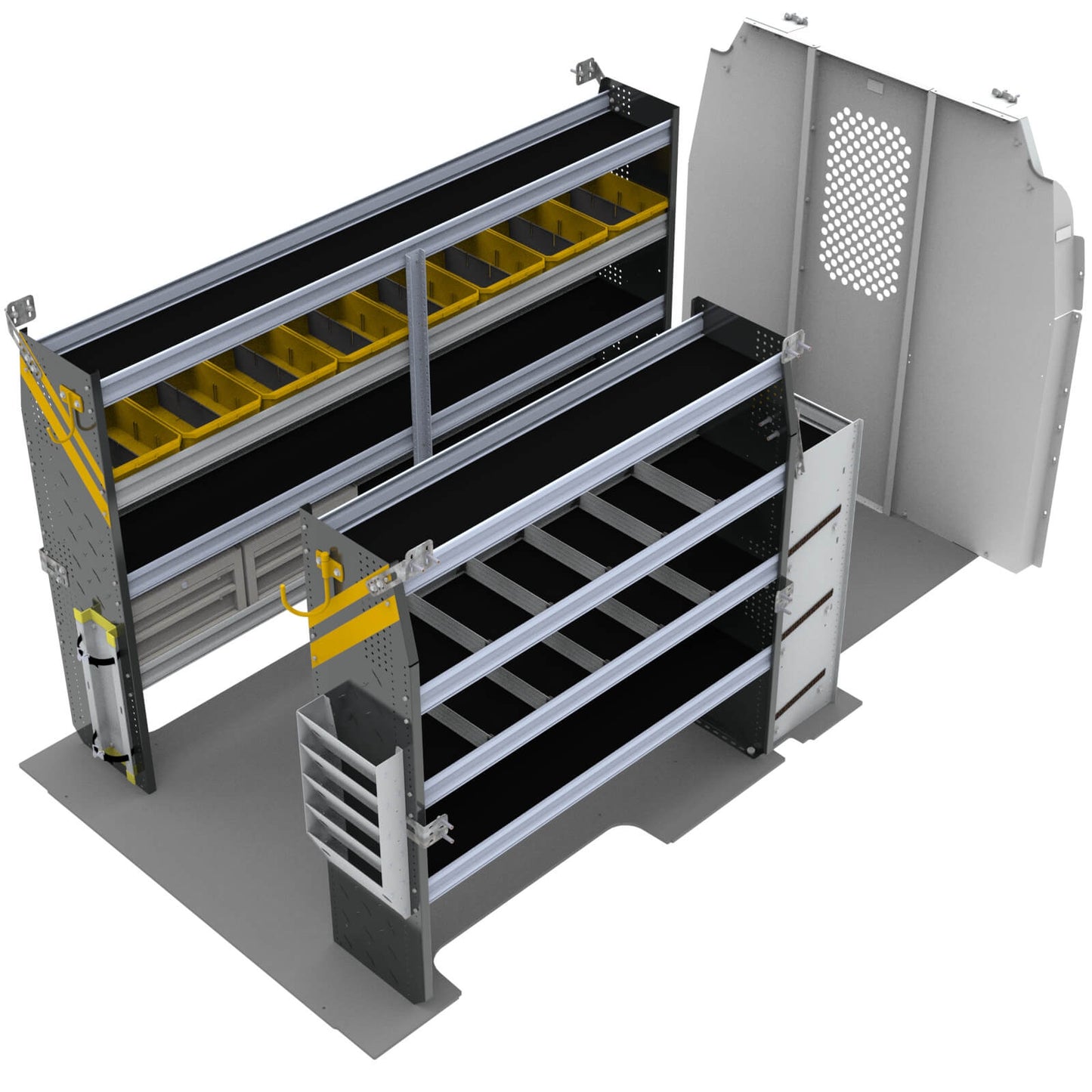 HVAC Van Shelving Package, Ford Transit Med Roof, 148” WB – FTM-12