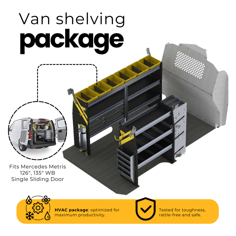HVAC Van Shelving Package, Mercedes Metris All WB – MML-12