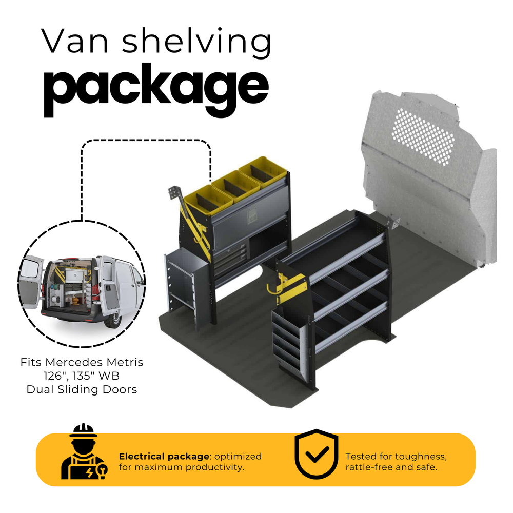Electrician Van Shelving Package, Mercedes Metris All WB – MMR-11