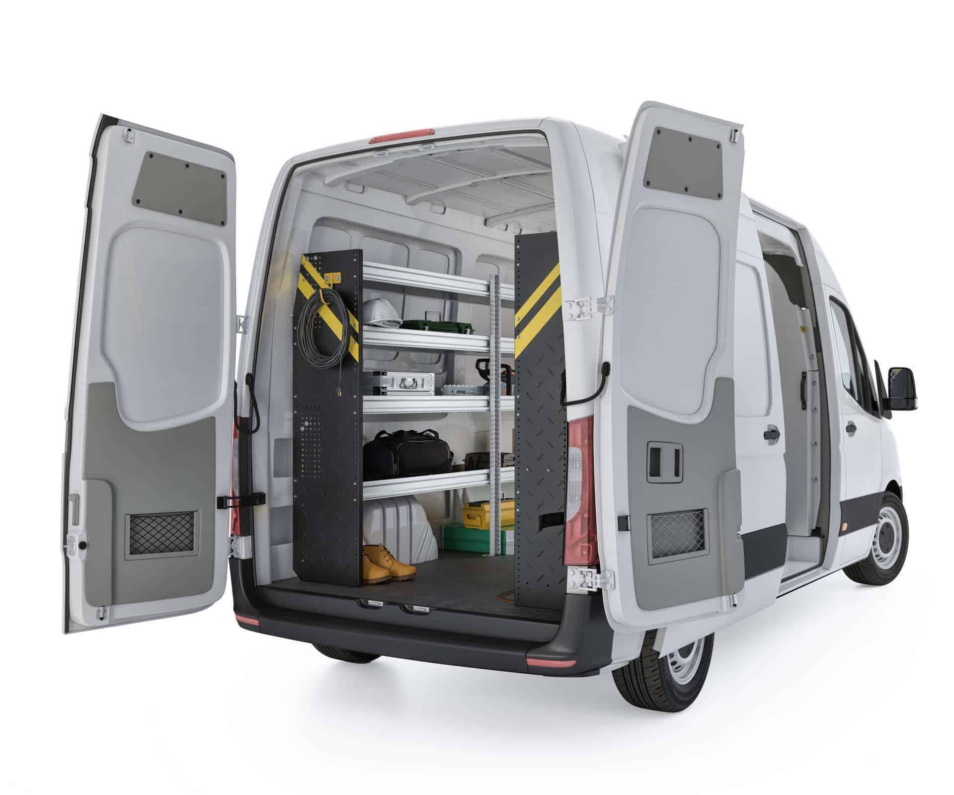 Contractor Van Shelving Package, Mercedes Sprinter High Roof, 144” WB – DHS-10