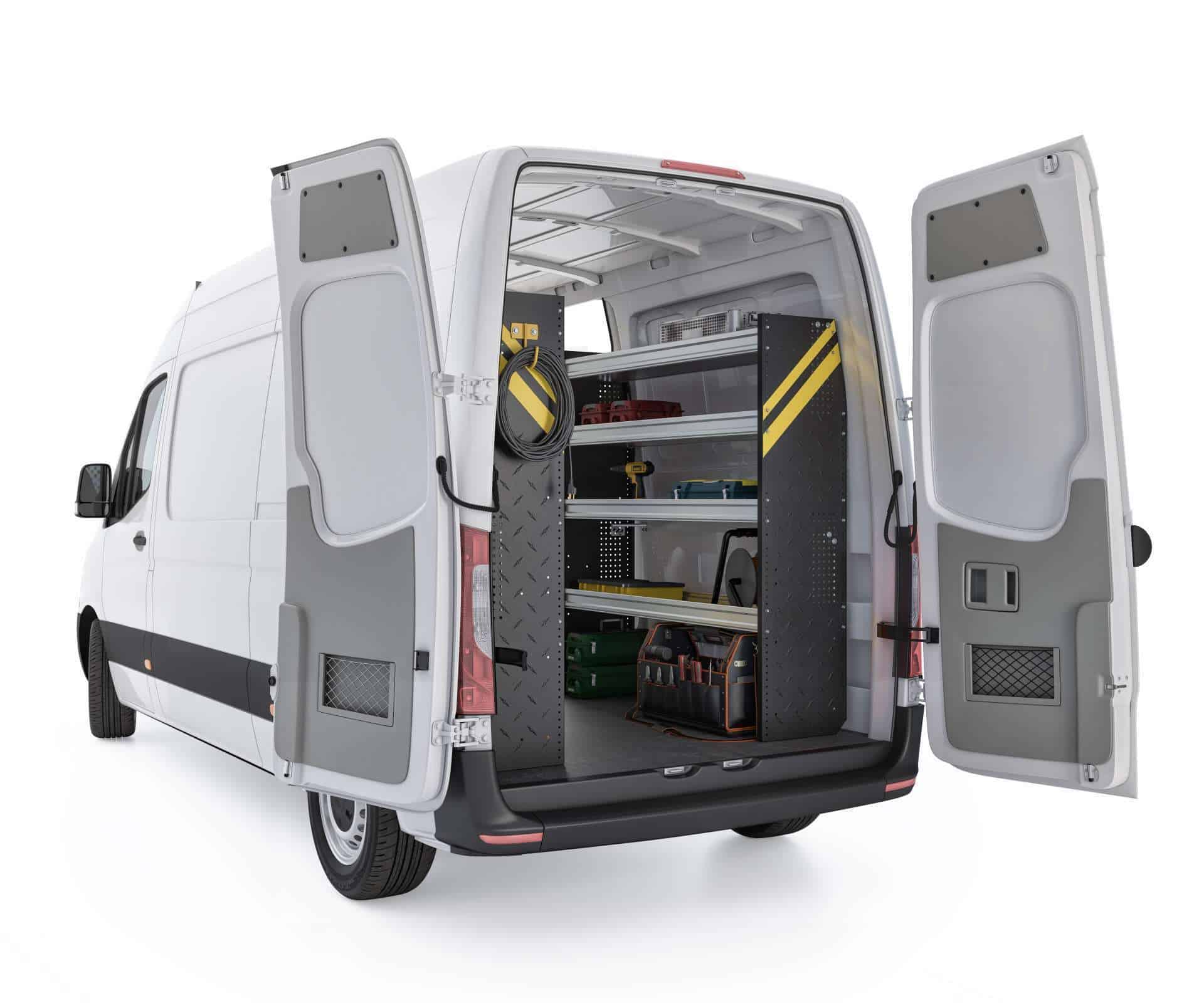 Contractor Van Shelving Package, Mercedes Sprinter High Roof, 144” WB – DHS-10