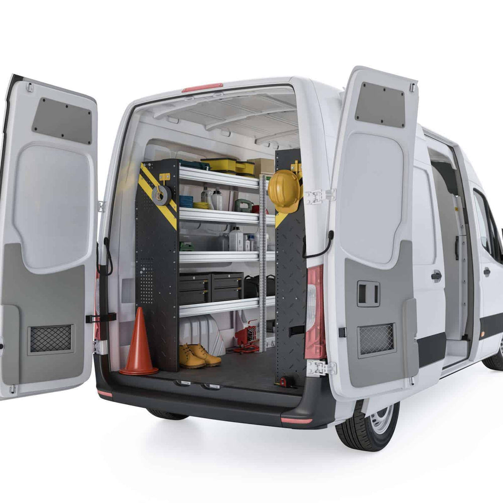 
                      
                        Mobile Service & Plumbing Van Shelving Package, Mercedes Sprinter, 144” WB – DHS-16
                      
                    