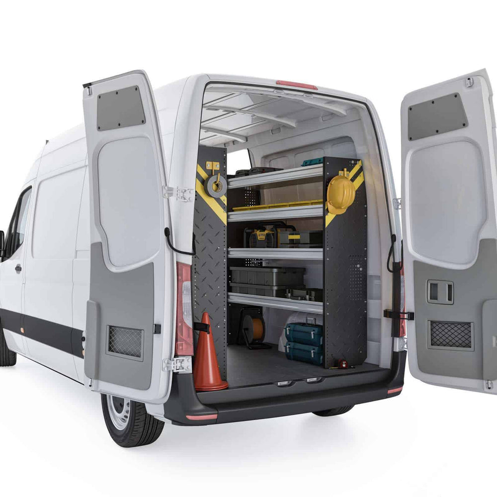 
                      
                        Mobile Service & Plumbing Van Shelving Package, Mercedes Sprinter, 144” WB – DHS-16
                      
                    