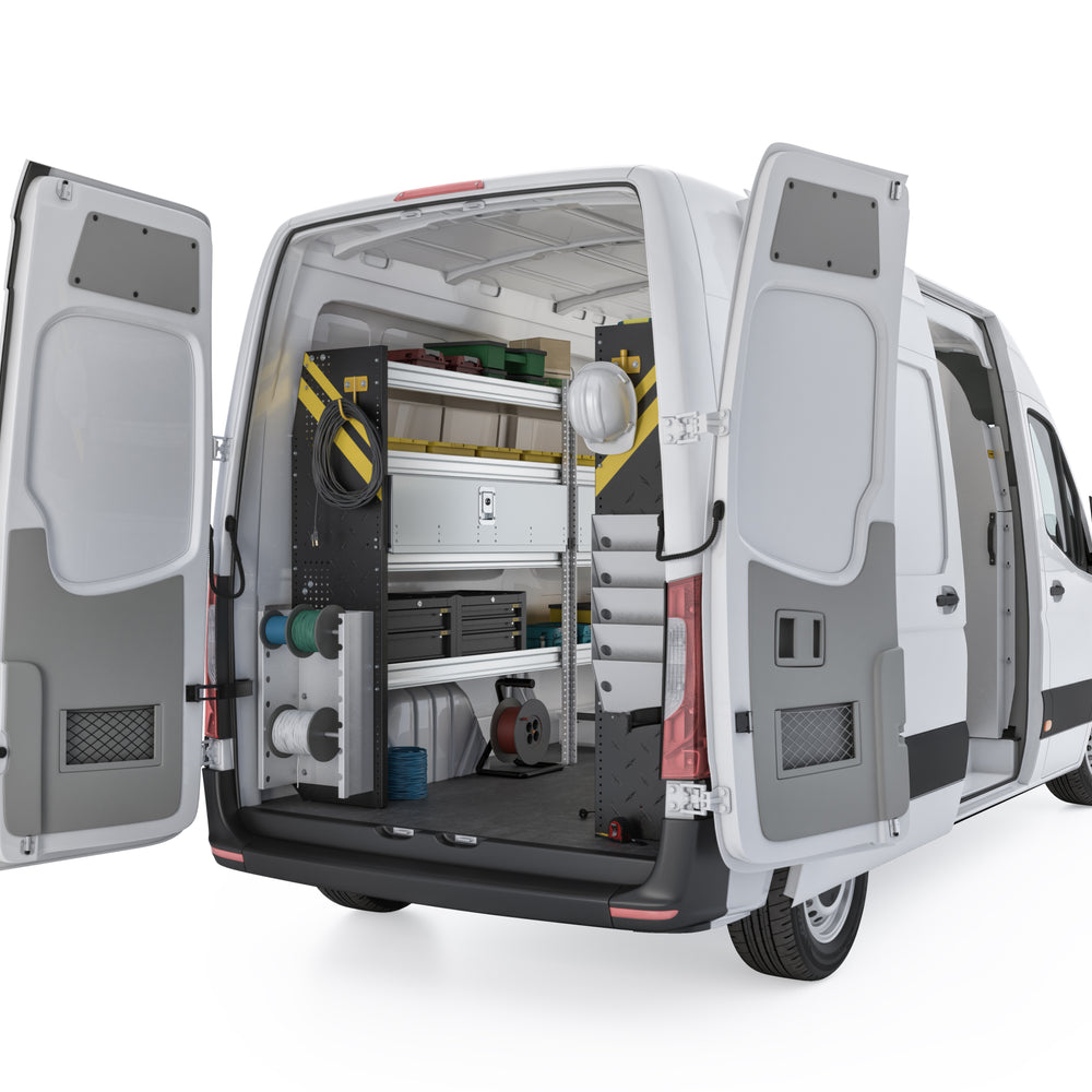 
                      
                        Electrician Van Shelving Package, Mercedes Sprinter, 144” WB – DLS-11
                      
                    