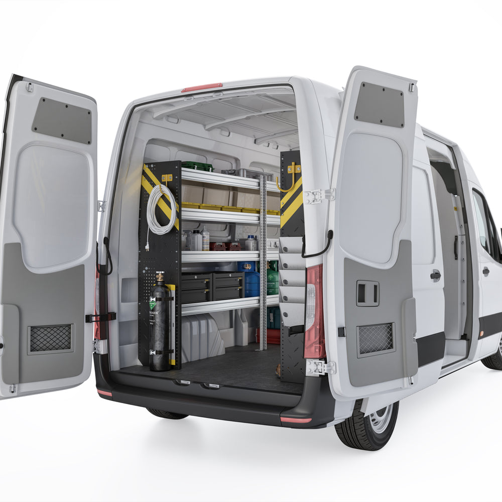 
                      
                        HVAC Van Shelving Package, Mercedes Sprinter, 170″ WB – DHL-12
                      
                    