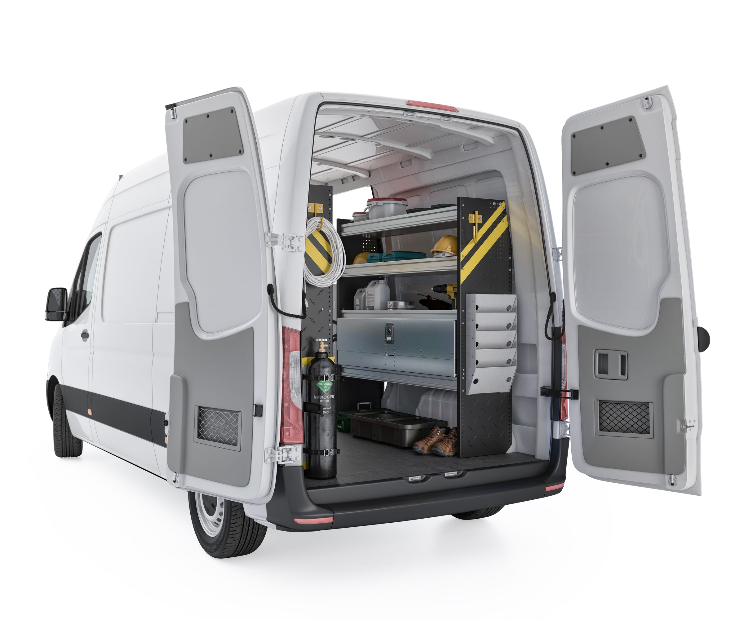 HVAC Van Shelving Package, Mercedes Sprinter, 144″ WB – DLS-12