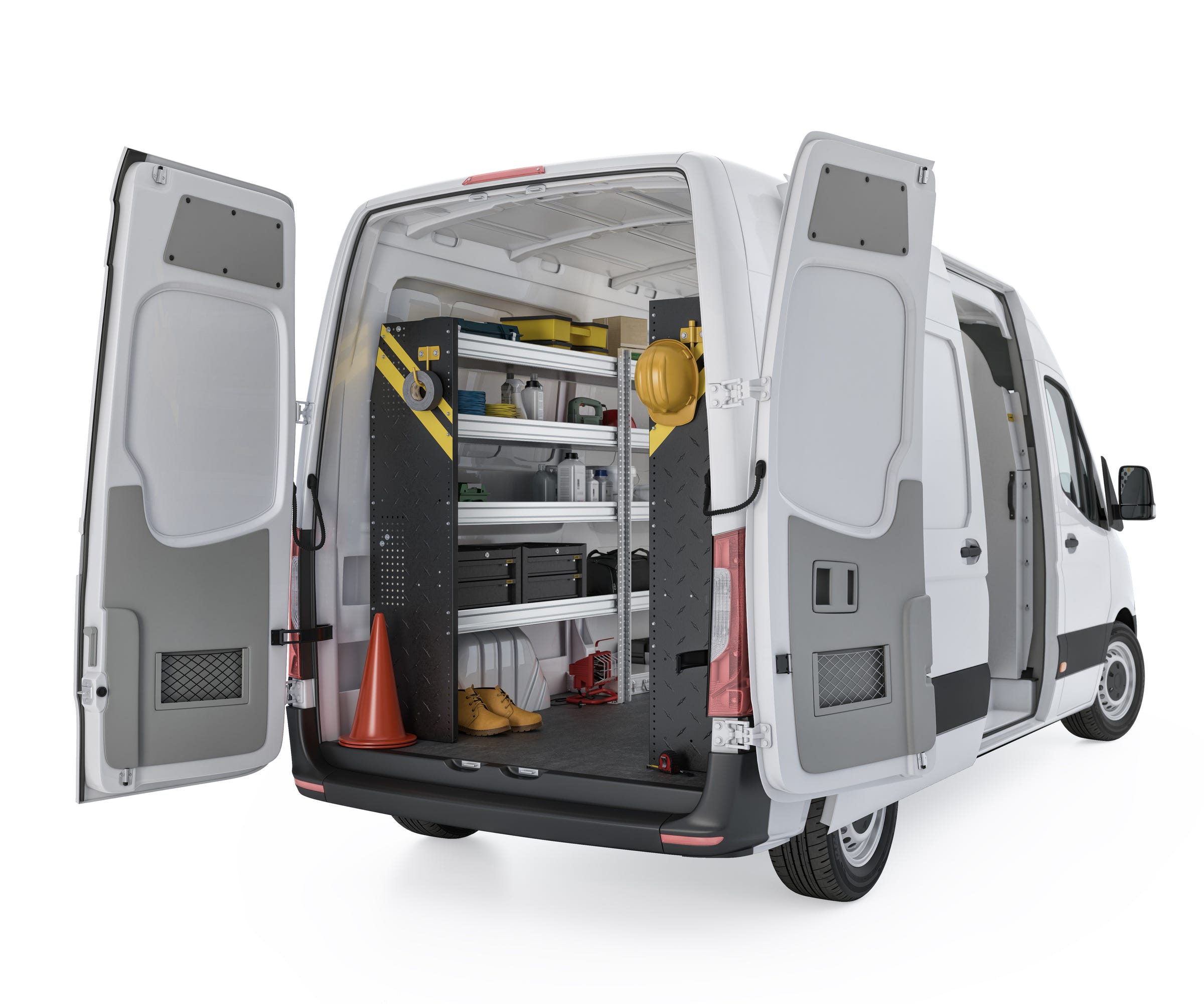 Mobile Service & Plumbing Van Van Shelving Package, Mercedes Sprinter Low Roof, 144” WB – DLS-16