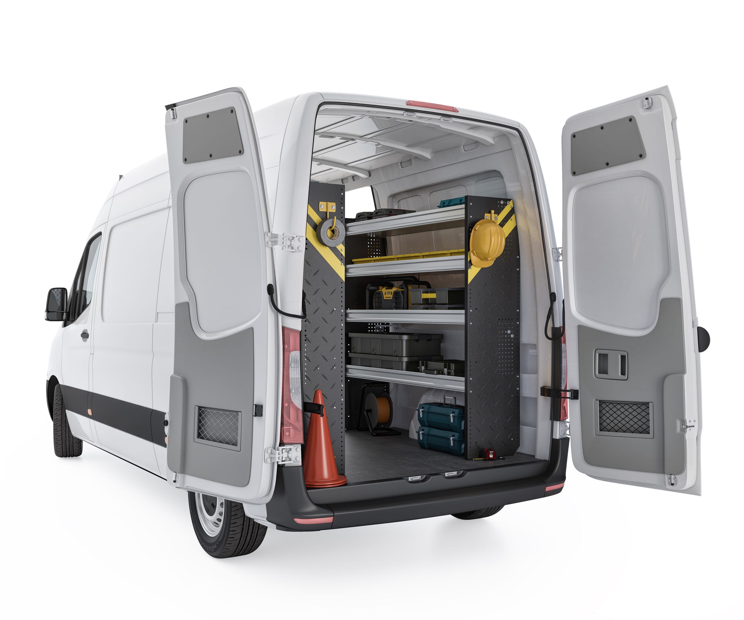 Mobile Service & Plumbing Van Van Shelving Package, Mercedes Sprinter Low Roof, 144” WB – DLS-16