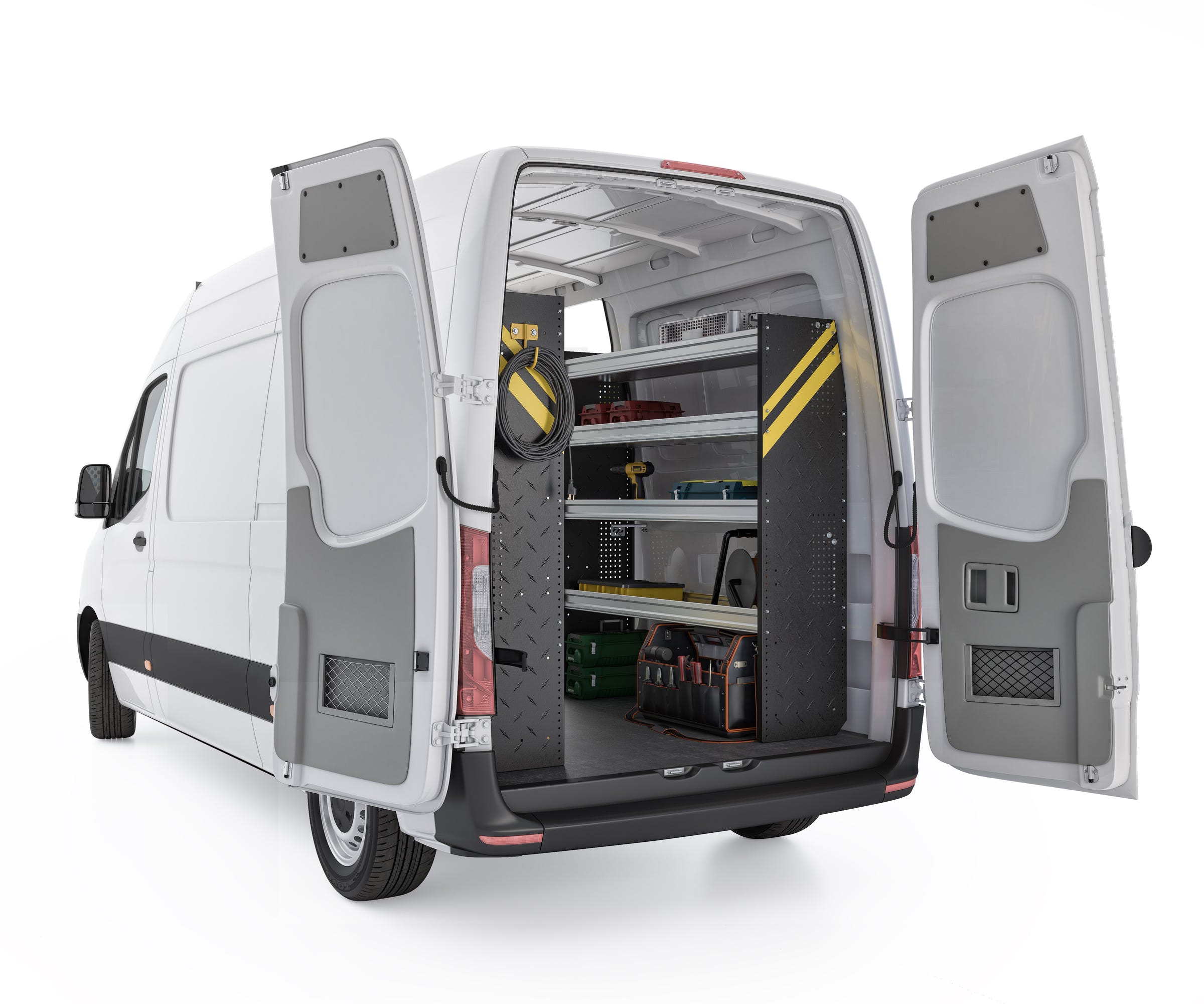 Contractor Van Shelving Package, Mercedes Sprinter Low Roof, 144” WB – DLS-10