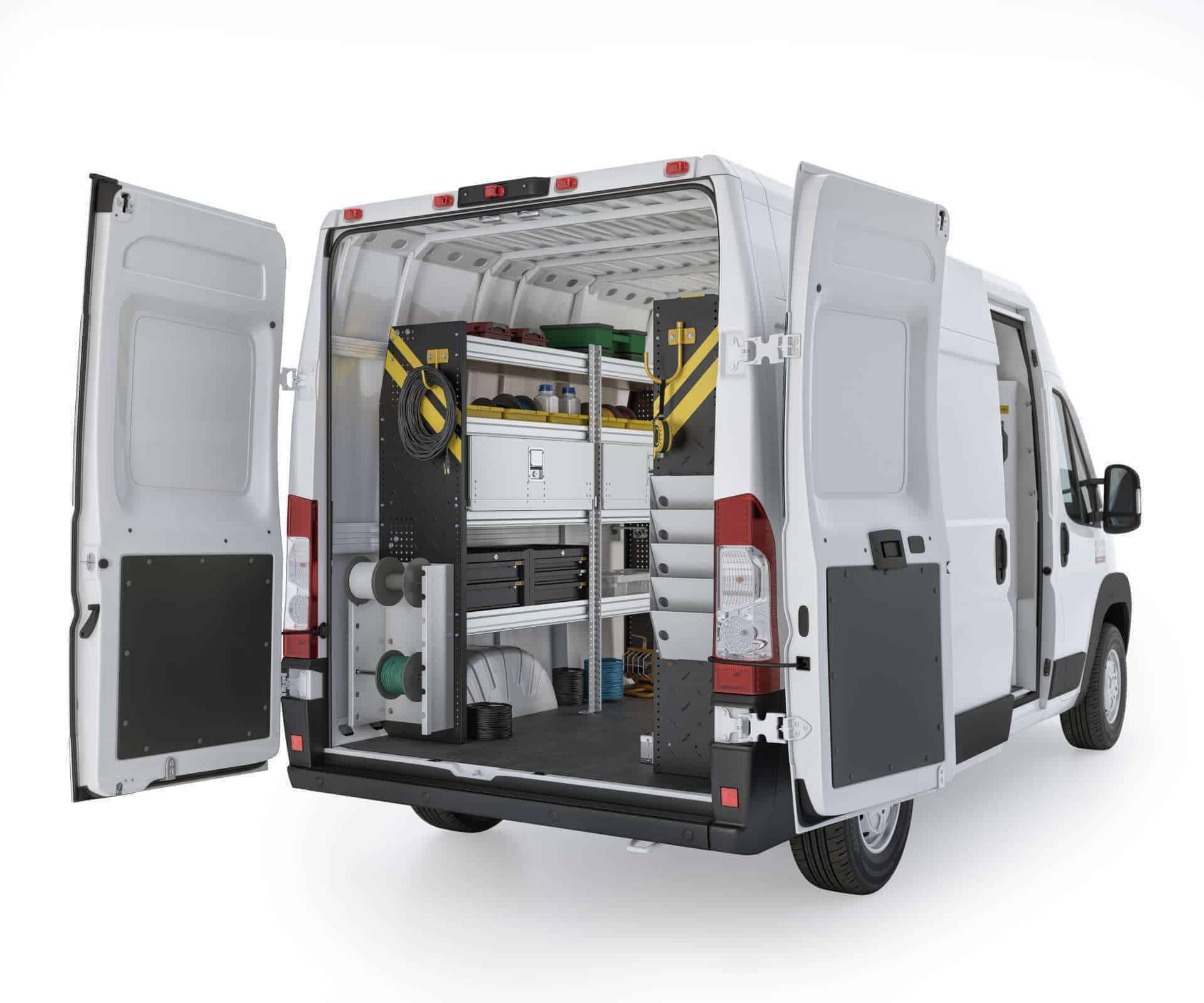 Electrician Van Shelving Package, RAM ProMaster, 118″ / 136″ WB – RPS-11