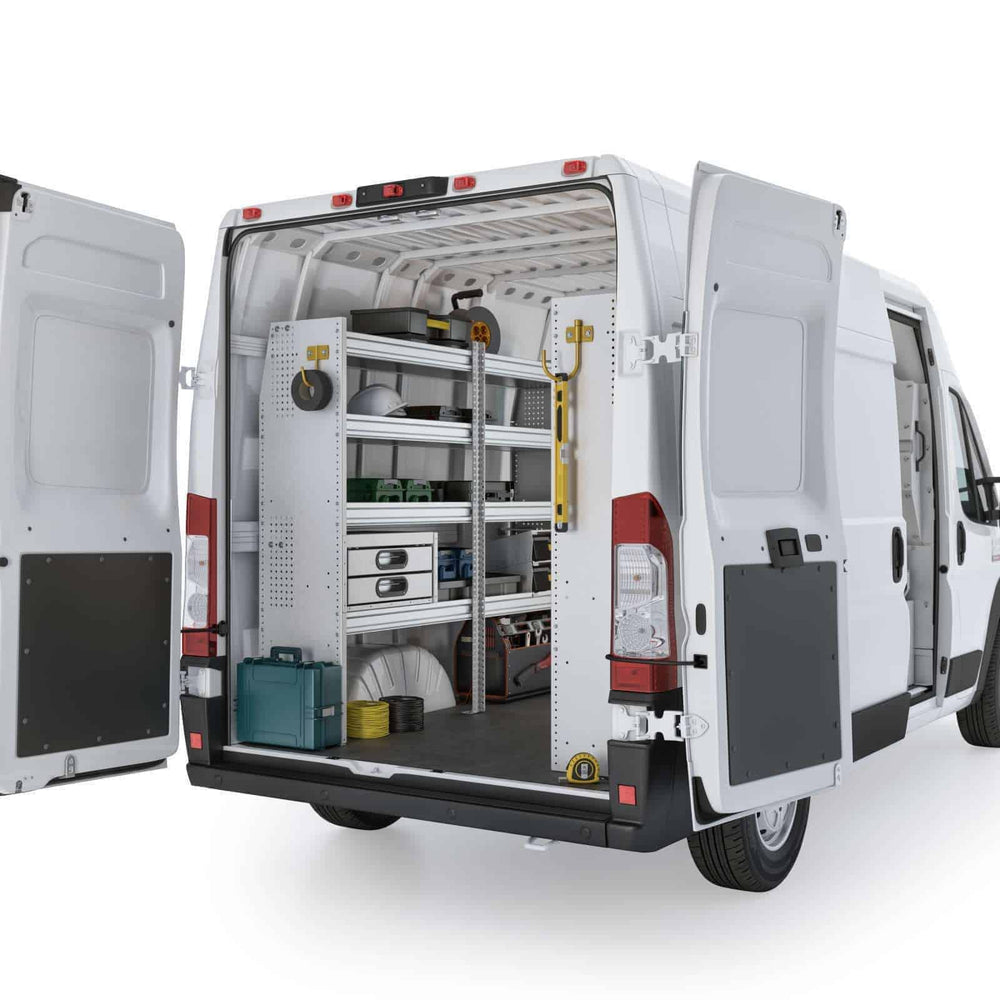
                      
                        Aluminum Van Shelving Package, RAM ProMaster, 118” / 136” WB – RPS-27
                      
                    