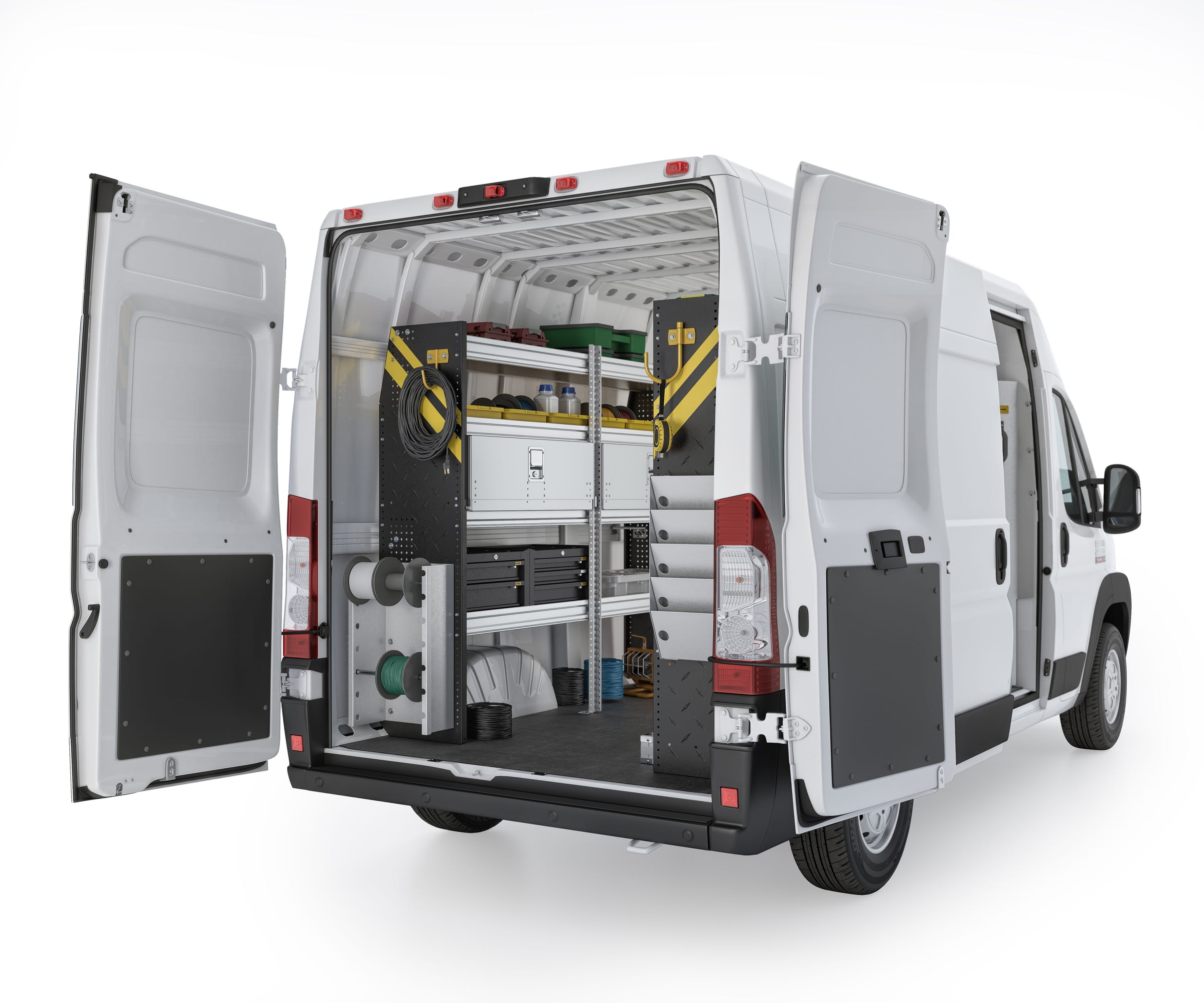 Electrician Van Shelving Package, RAM ProMaster, 159” WB – RPL-11
