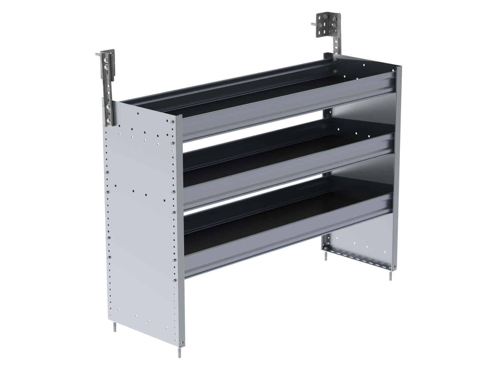 S3 Series Cargo Van Shelving, 48″ Wide, 3 Trays – S3-RA48-3
