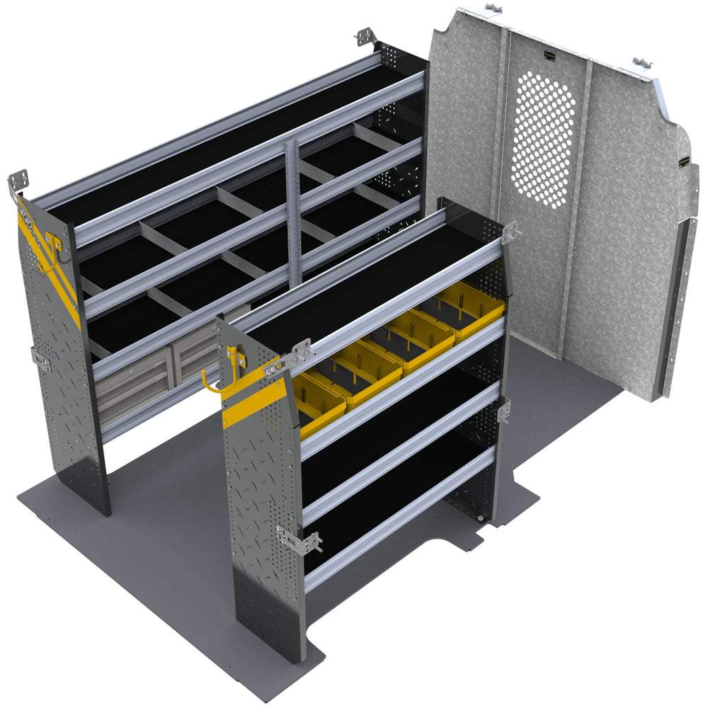 Mobile Service & Plumbing Van Shelving Package, Ford Transit Med Roof, 130” WB – FTR-16