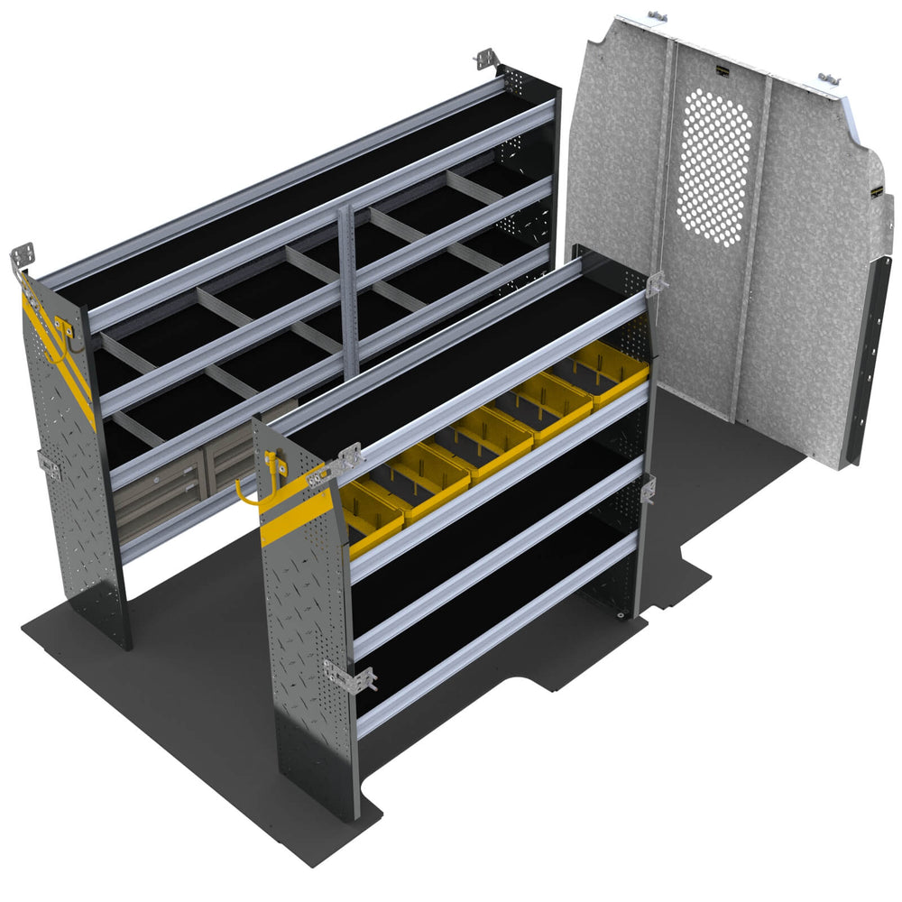 Mobile Service & Plumbing Van Shelving Package, Ford Transit Med Roof, 148” WB – FTM-16