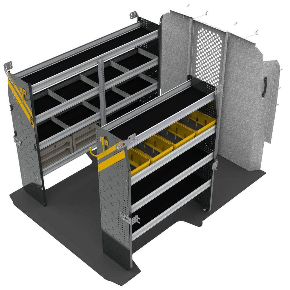Mobile Service & Plumbing Van Shelving Package, RAM ProMaster, 118” / 136” WB – RPS-16