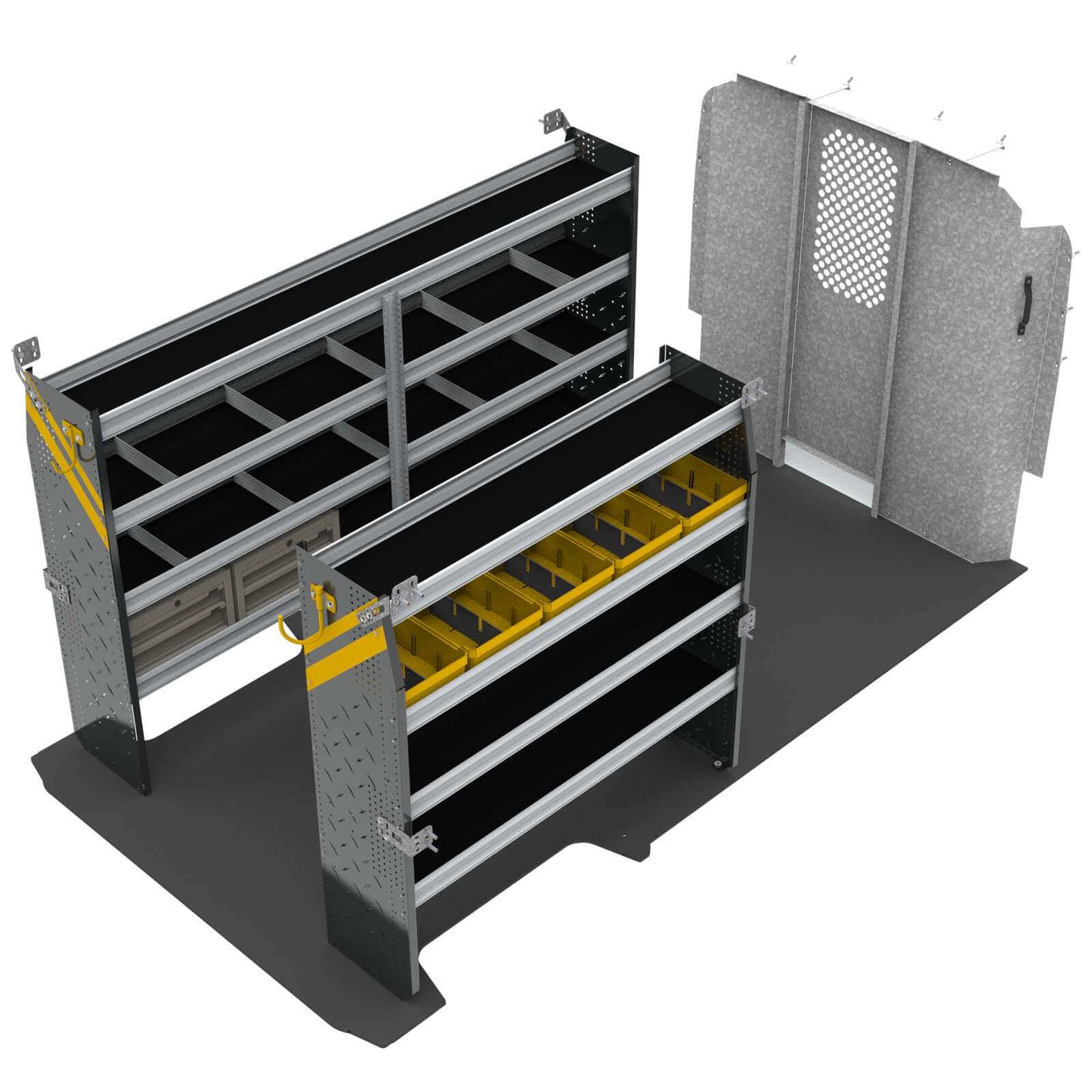 Mobile Service & Plumbing Van Shelving Package, RAM ProMaster, 159” WB – RPL-16