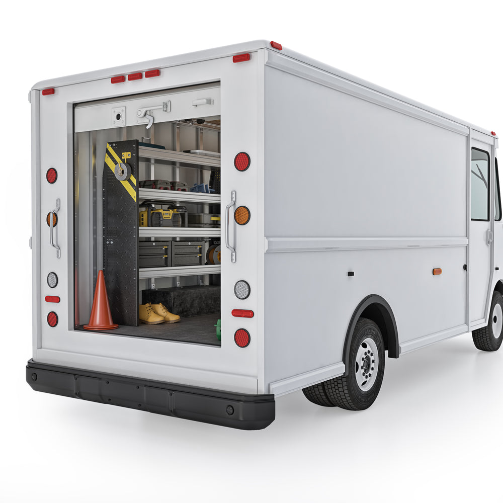 
                      
                        Mobile Service & Plumbing Van Shelving Package, 14′ Box Truck/Enclosed Trailer – BTL-16
                      
                    