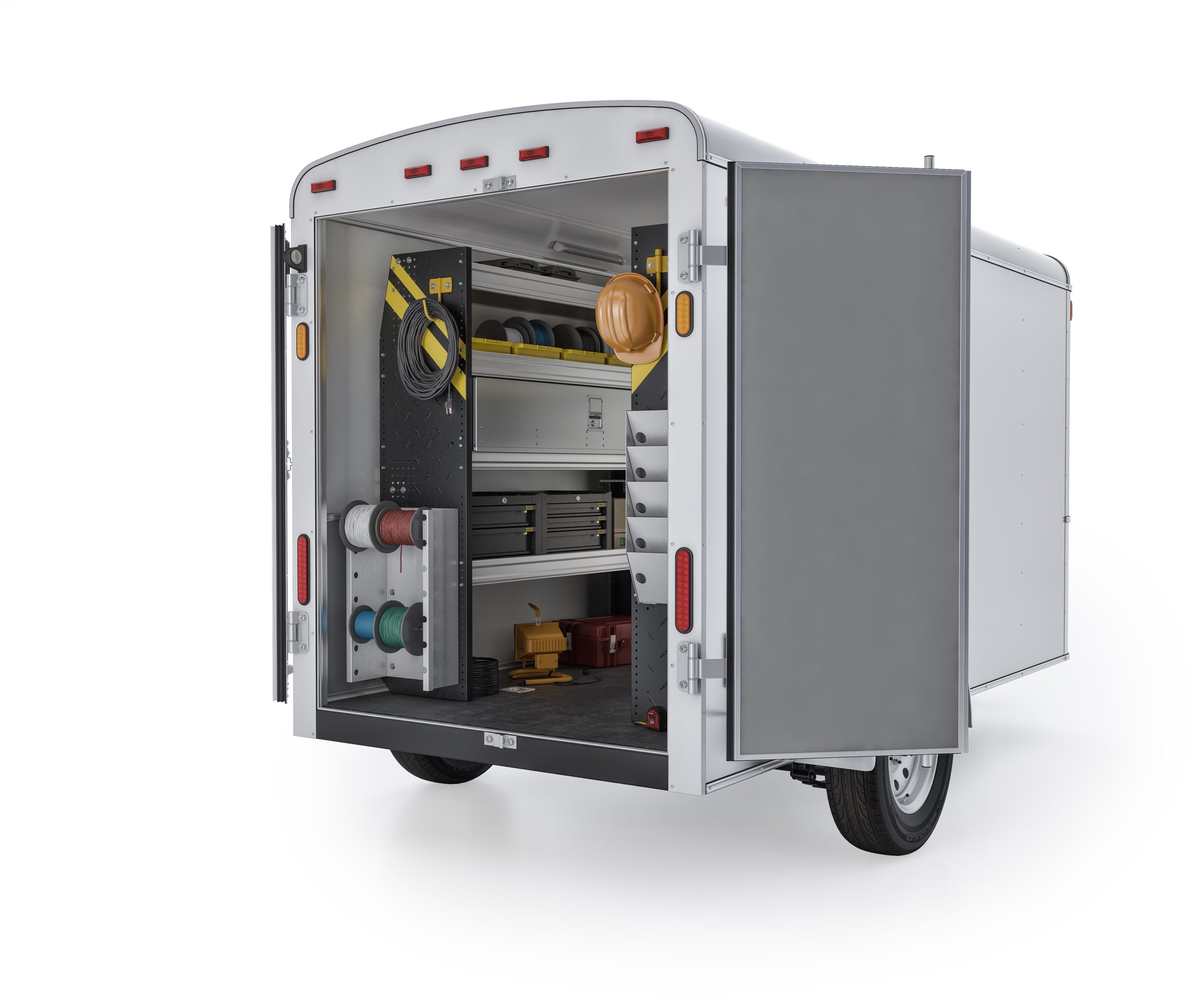 Electrician Van Shelving Package, 14′ Box Truck/Enclosed Trailer – BTL-11