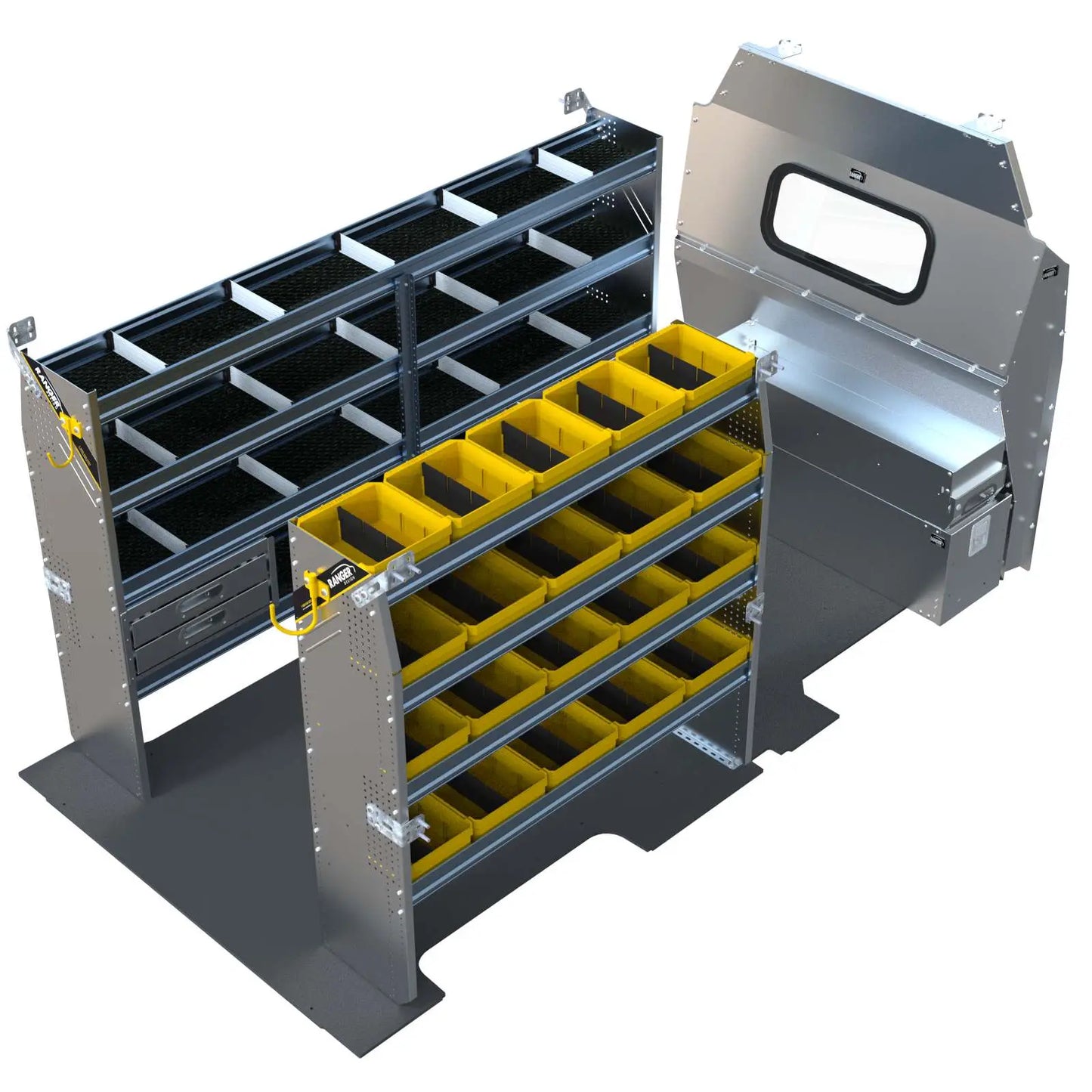 Aluminum Van Shelving Package, Ford Transit Med Roof, 148” WB – FTM-27