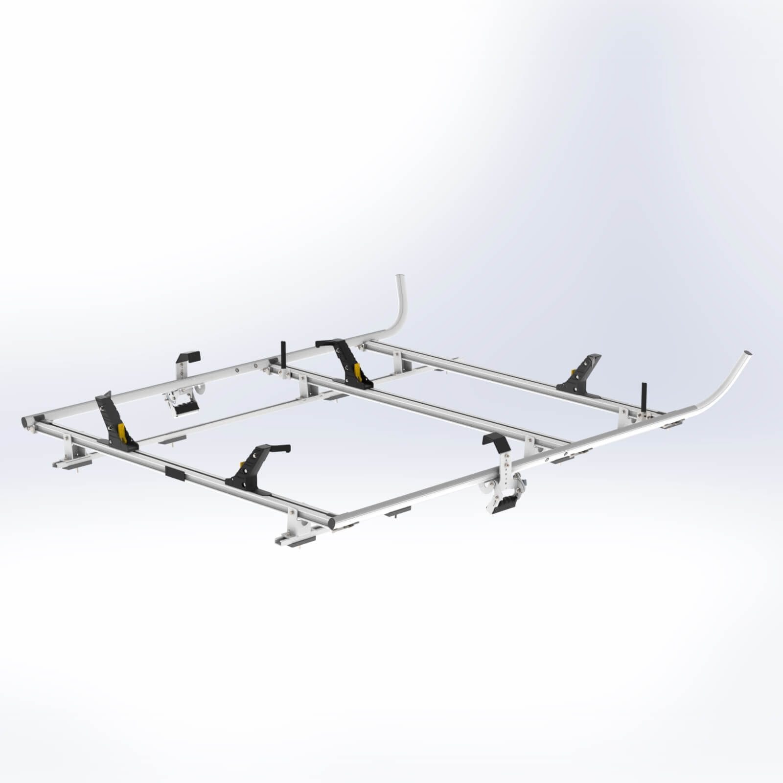 Double Clamp Ladder Rack For Ford Transit, LWB, 3 Bar System – 1630-FTL3
