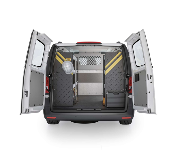 Contoured Van Partition with Perforated Window, Steel, Mercedes Metris – C10-MM