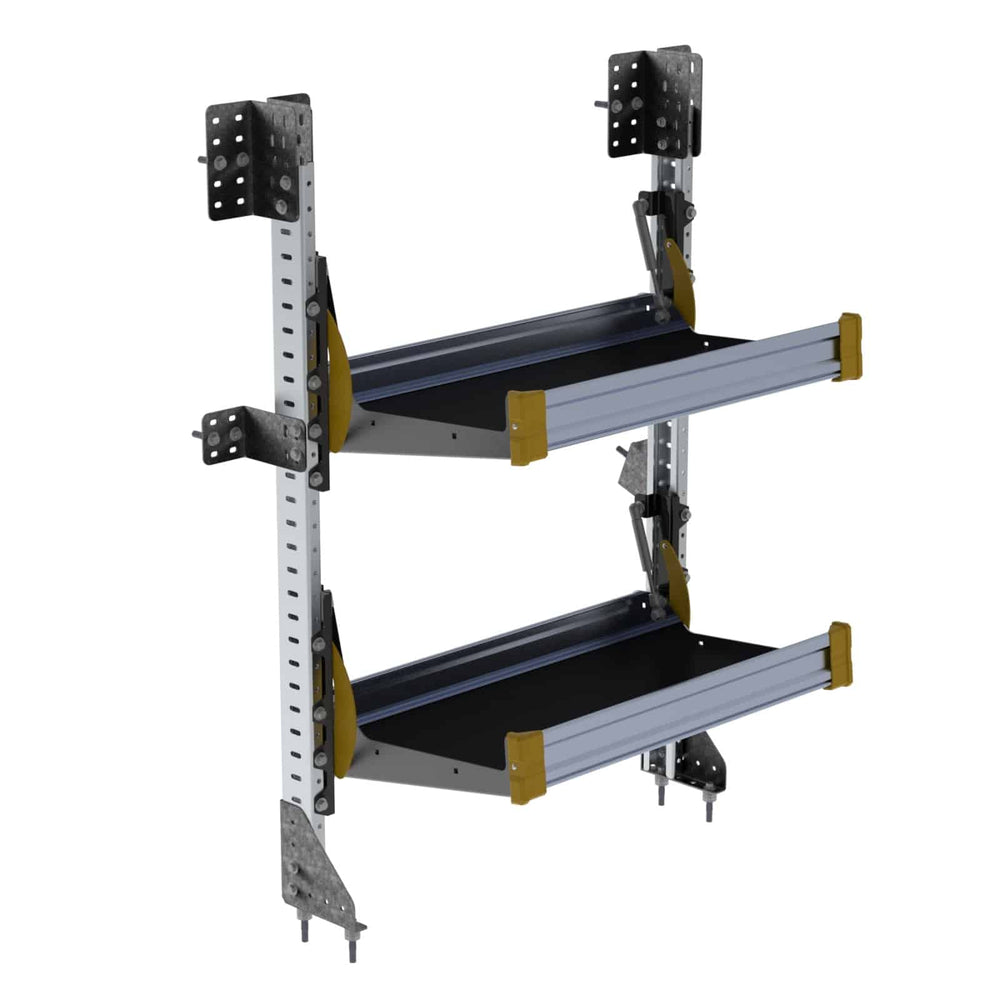 Fold-Away Cargo Van Foldable Shelving System, 2 Levels, 51″h x 30″w – F4-RA30-2