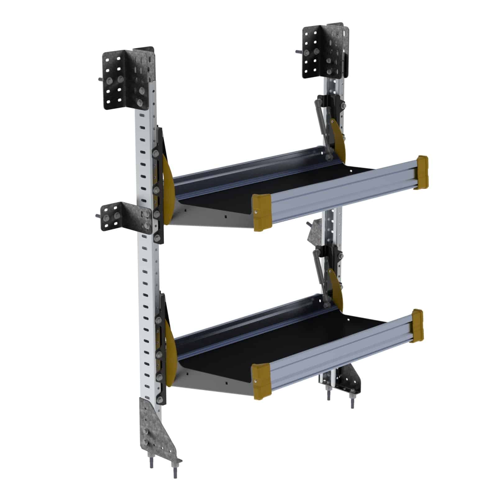 Fold-Away Cargo Van Foldable Shelving System, 2 Levels, 51″h x 30″w – F4-RA30-2