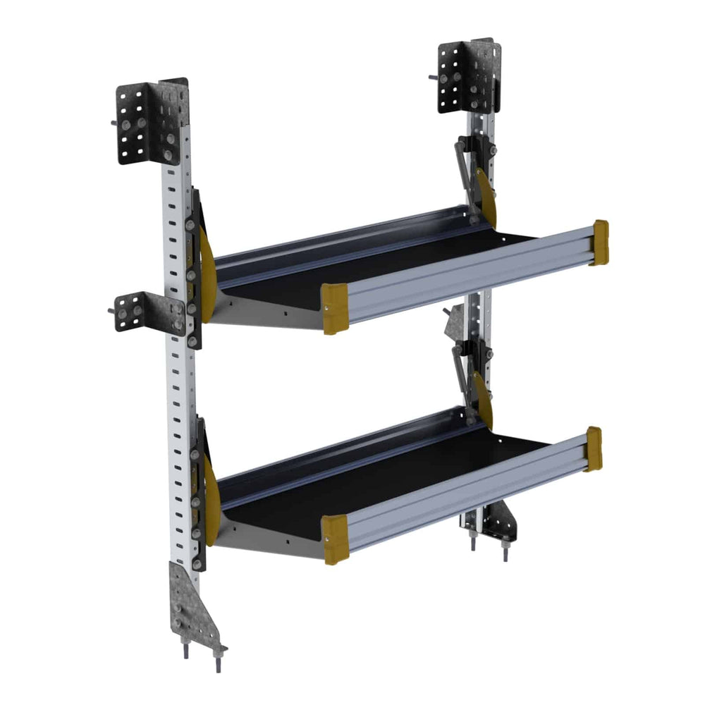 Fold-Away Cargo Van Foldable Shelving System, 2 Levels, 51″h x 36″w – F4-RA36-2