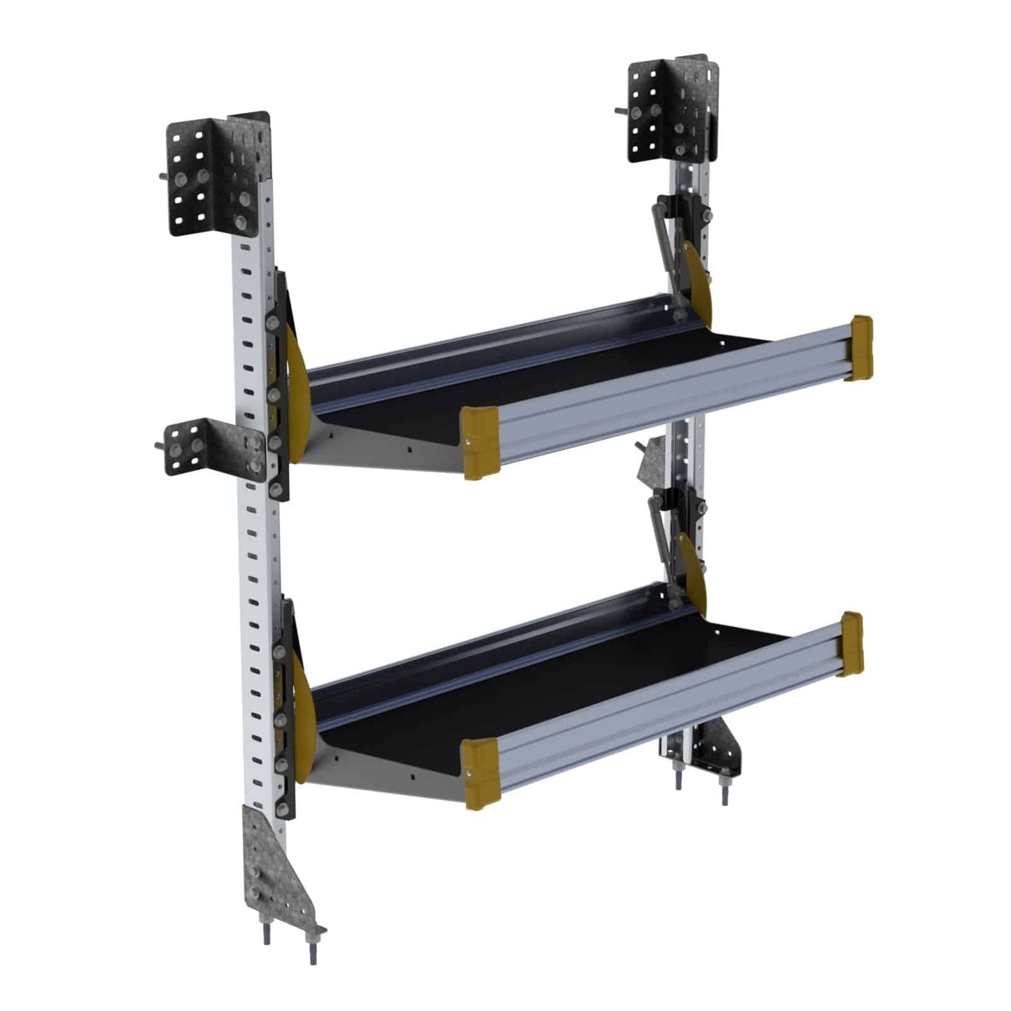 Fold-Away Cargo Van Foldable Shelving System, 2 Levels, 51″h x 36″w – F4-RA36-2