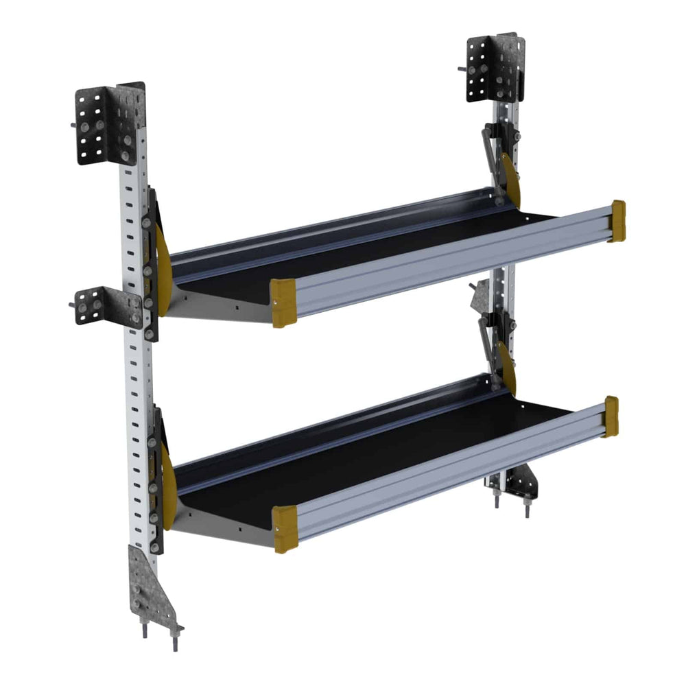 Fold-Away Cargo Van Foldable Shelving System, 2 Levels, 51″h x 48″w – F4-RA48-2
