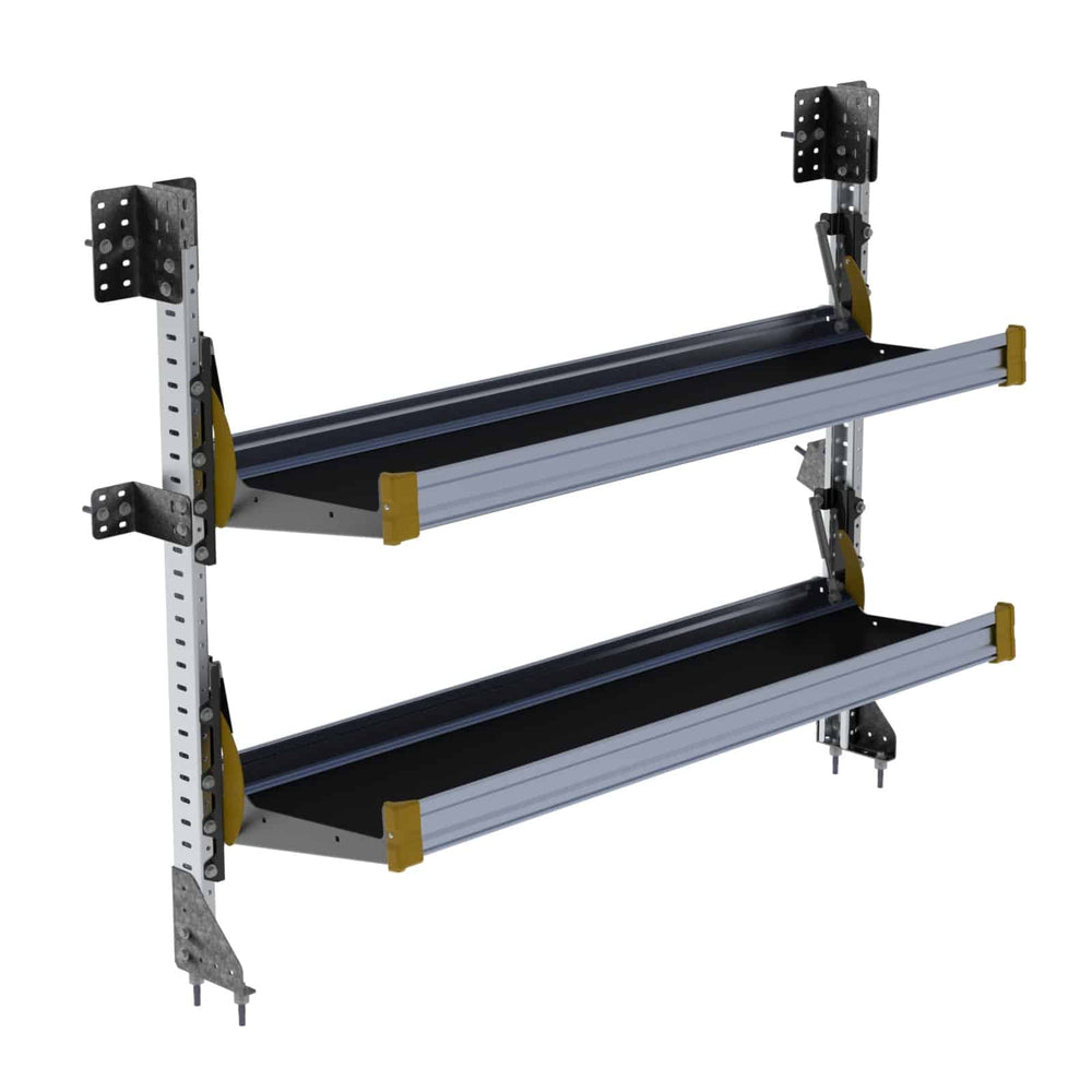 Fold-Away Cargo Van Foldable Shelving System, 2 Levels, 51″h x 60″w – F4-RA60-2