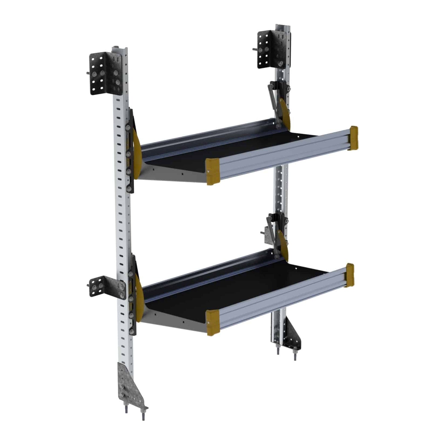 Fold-Away Cargo Van Foldable Shelving System, 2 Levels, 65″h x 36″w – F5-RA36-2