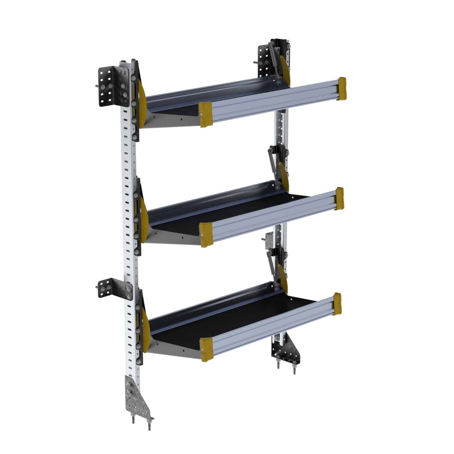 Fold-Away Cargo Van Foldable Shelving System, 3 Levels, 65″h x 36″w – F5-RA36-3