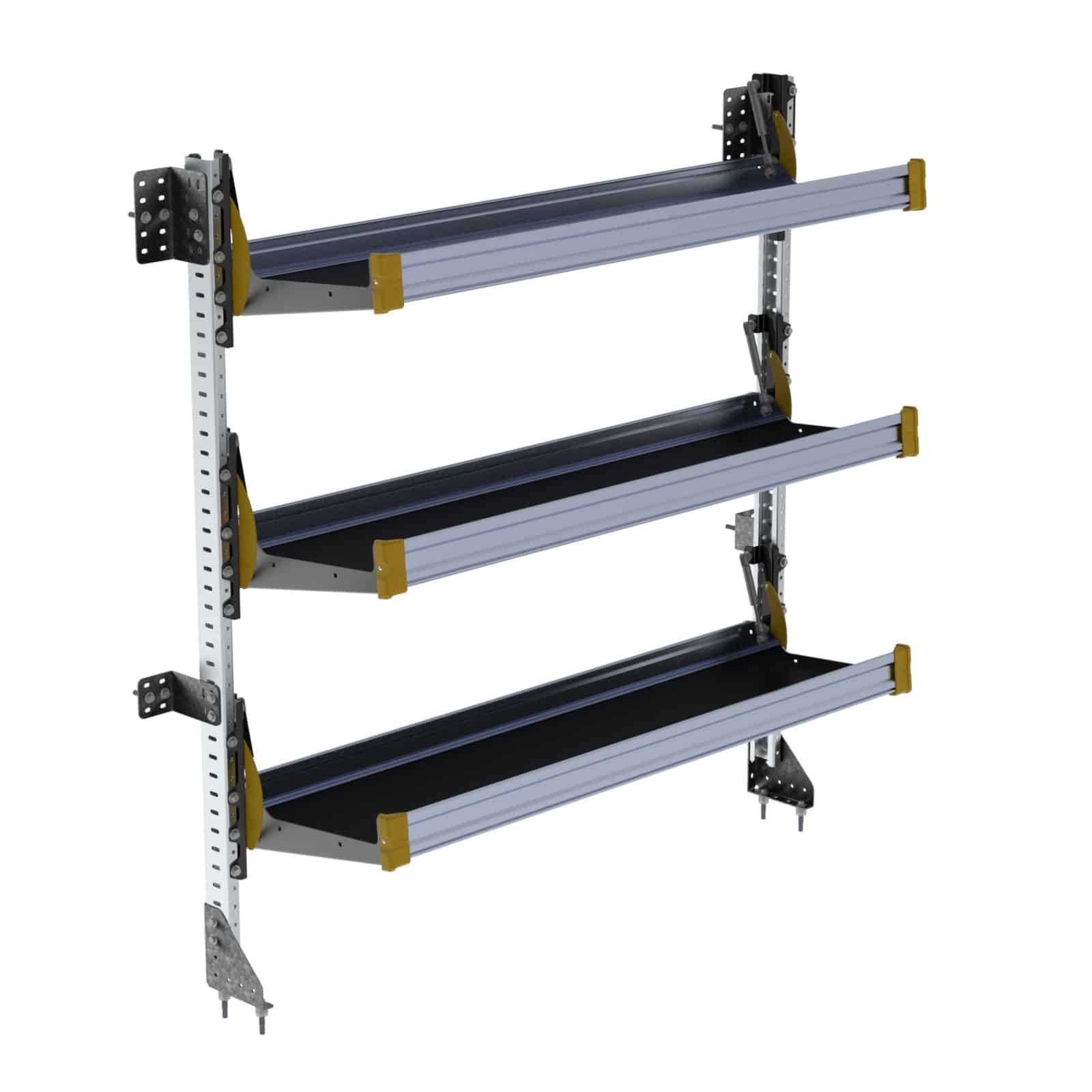 Fold-Away Cargo Van Foldable Shelving System, 3 Levels, 65″h x 60″w – F5-RA60-3