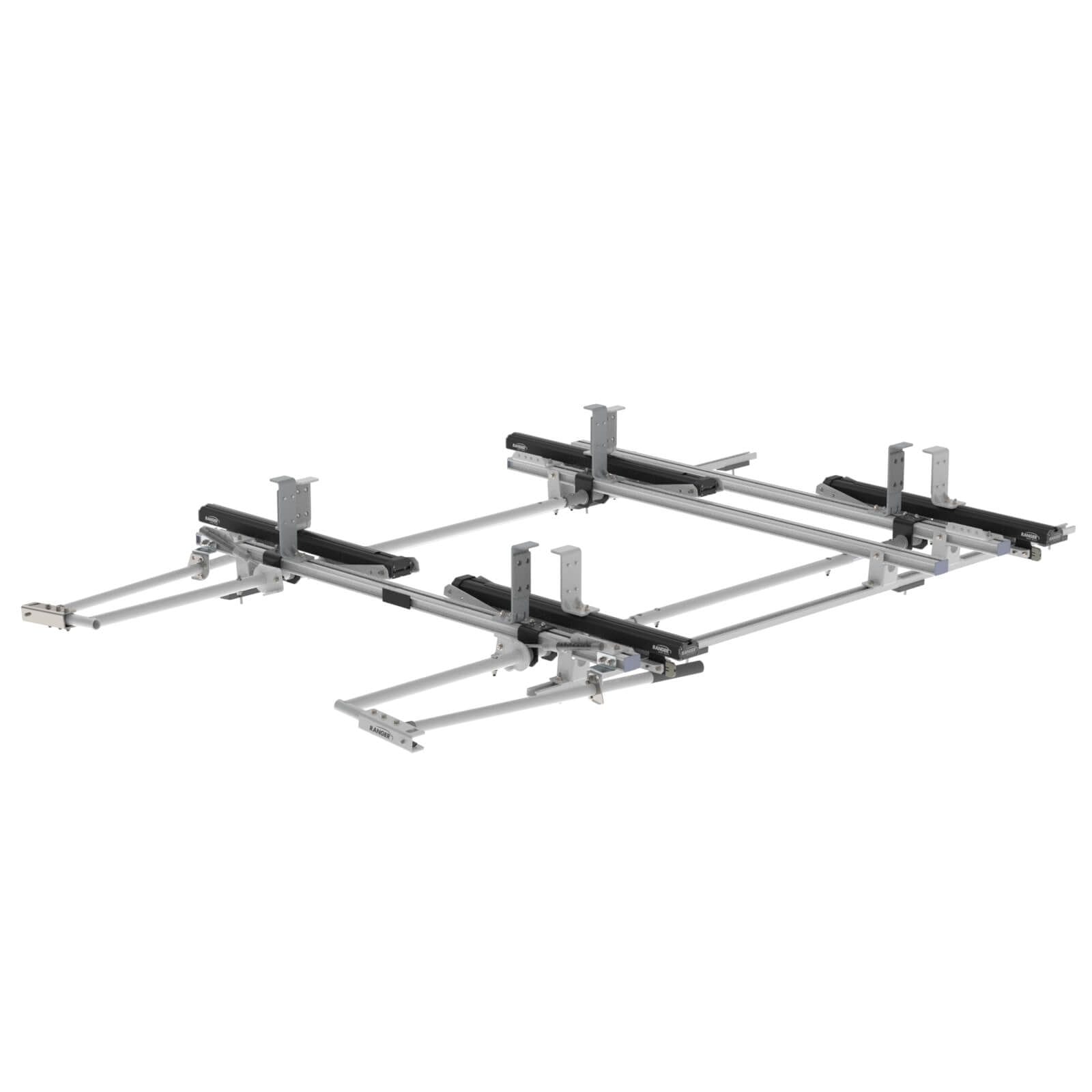 Max Rack Low Roof Drop Down Ladder Rack, Double Side, 3 Bar, Ford Transit LR LWB – 1850-FTL3