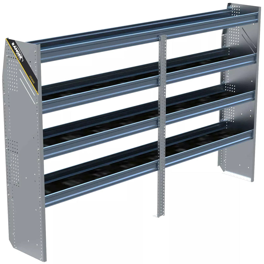 N5 Composite Aluminum Van Shelving, 96″ Wide, 4 Trays – N5-RA96-4C