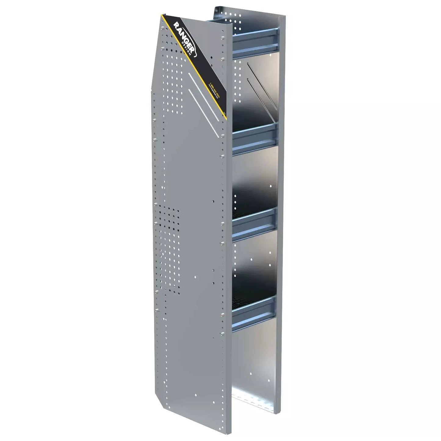 N5 Composite Aluminum Van Shelving, Bookshelf, 12″ Wide, 4 Trays – N5-RA12-4C